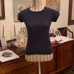 Juicy short sleeved navy perforated sweater